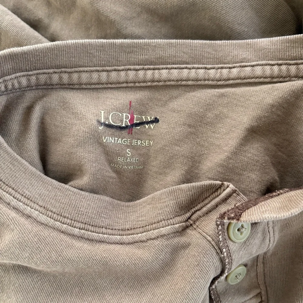 J. Crew Vintage-wash Cotton Henley Burnt Mushroom Brown